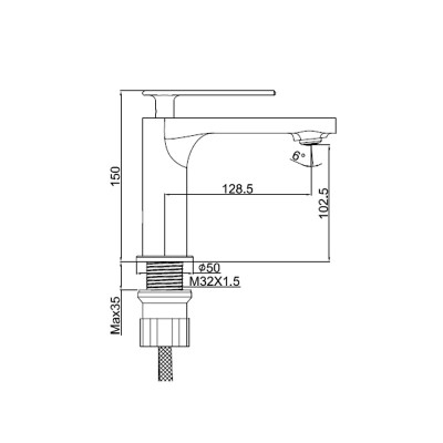 Μπαταρία μπάνιου νιπτήρα Interflex Χρώμιο 086791 Zen