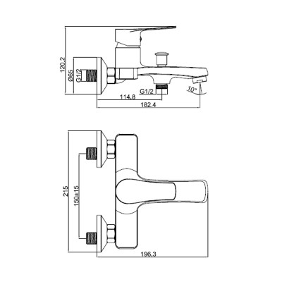 Μπαταρία μπάνιου με σετ ντούς Interflex Χρώμιο 086796 Matrix
