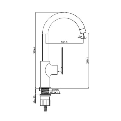 Μπαταρία μπάνιου νιπτήρα ψηλή με ρουξούνι Interflex  Χρώμιο 087079 Zen