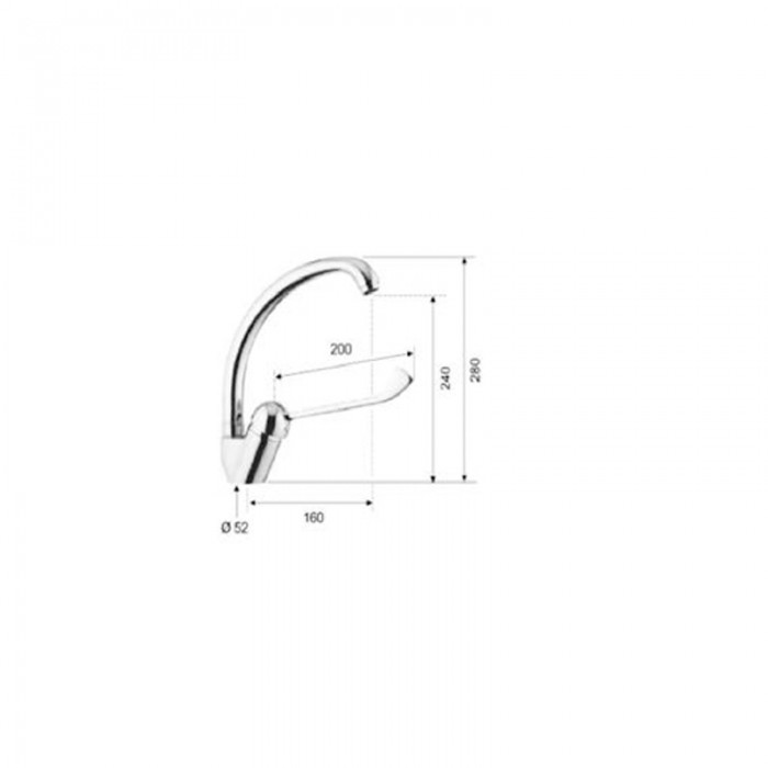 Μπαταρία νεροχύτη πάγκου ψηλή ΑΜΕΑ Interflex Χρώμιο 276161 Chi