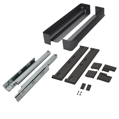 Εσωτερικό Συρτάρι Ντουλάπας με Φρένο 72x475mm Μαύρο Kesseboehmer CΟΝΕRΟ 238388-7021 + 238505-0007