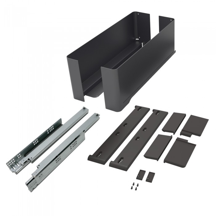 Εσωτερικό Συρτάρι  Ντουλάπας με Φρένο 168x475mm Μαύρο Kesseboehmer CΟΝΕRΟ 238389-7021 + 238505-0007