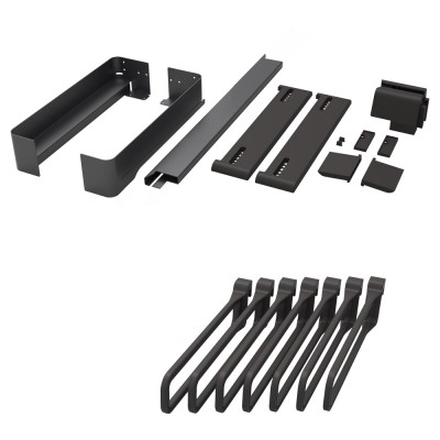 Πλαίσιο Παντελονοθήκης Ντουλάπας με Φρένο με 7 κρεμάστρες για Πλάτος Κουτιών 552-612mm και Βάθος 450mm Μαύρο Kesseboehmer CΟΝΕRΟ 238690-7021 + 238505-0007 + 238712-7818