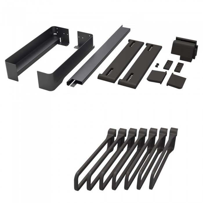 Πλαίσιο Παντελονοθήκης Ντουλάπας με Φρένο με 7 κρεμάστρες για Πλάτος Κουτιών 552-612mm και Βάθος 450mm Μαύρο Kesseboehmer CΟΝΕRΟ 238690-7021 + 238505-0007 + 238712-7818