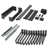 Πλαίσιο Παντελονοθήκης Ντουλάπας με Φρένο με 11 κρεμάστρες για Πλάτος Κουτιών 760-820mm και Βάθος 450mm Μαύρο Kesseboehmer CΟΝΕRΟ 238694-7021 + 238505-0007 + 238712-7818