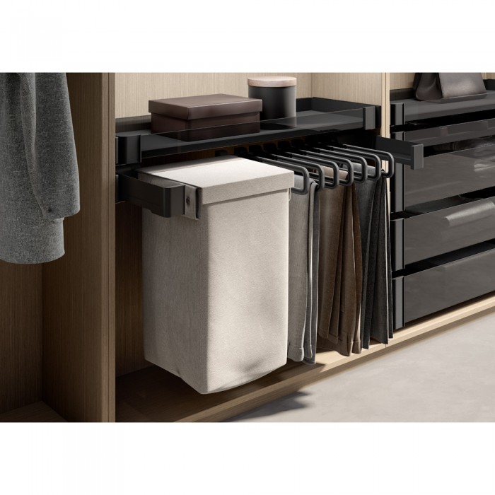 Καλάθι Απλύτων Πλαϊνό Ντουλάπας Μαύρο Kesseboehmer CΟΝΕRΟ 238736-7021