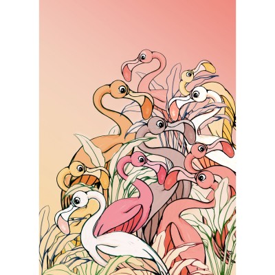 Φωτοταπετσαρία Τοίχου KOMAR "Flamingos and Lillys" σειρά "DISNEY MARVEL" 200x280cm DX4-012
