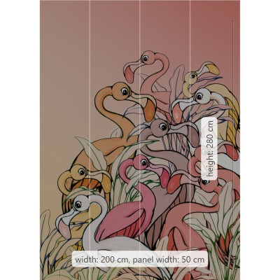 Φωτοταπετσαρία Τοίχου KOMAR "Flamingos and Lillys" σειρά "DISNEY MARVEL" 200x280cm DX4-012