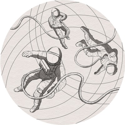 Αυτοκόλλητη Φωτοταπετσαρία Τοίχου KOMAR "Weltraum" σειρά "DOTS" Ø125cm D1-088