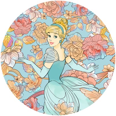 Αυτοκόλλητη Φωτοταπετσαρία Τοίχου KOMAR "Cinderella Pastel Dreams" σειρά "DOTS" Ø125cm DD1-003