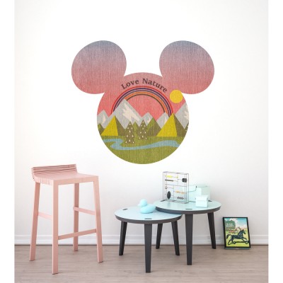 Αυτοκόλλητη Φωτοταπετσαρία Τοίχου KOMAR "Mickey Head Summer Hike" σειρά "DOTS" 127x127cm DD1-012