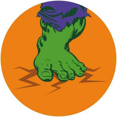 Αυτοκόλλητη Φωτοταπετσαρία Τοίχου KOMAR "Avengers Hulk's Foot Pop Art" σειρά "DOTS" Ø125cm DD1-032