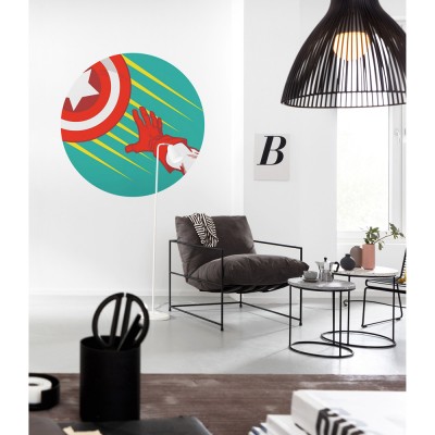 Αυτοκόλλητη Φωτοταπετσαρία Τοίχου KOMAR "Avengers Captain's Shield Pop Art" σειρά "DOTS" Ø125cm DD1-055