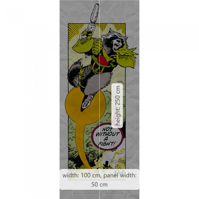 Φωτοταπετσαρία Τοίχου KOMAR "Guardians Retro Comic Rocket Raccoon" σειρά "INTO ADVENTURE" 100x250cm IADX2-072