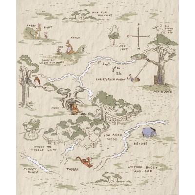 Φωτοταπετσαρία Τοίχου KOMAR "Winnie Pooh Map" σειρά "INTO ADVENTURE" 200x240cm IADX4-042