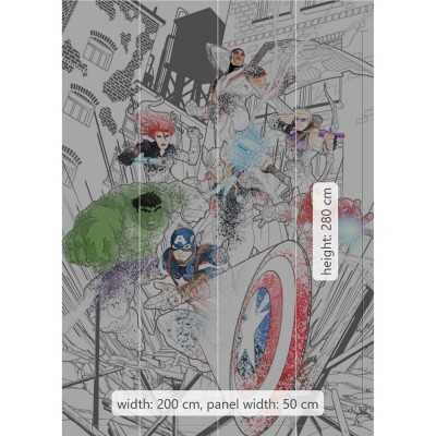 Φωτοταπετσαρία Τοίχου KOMAR "Avengers Attack" σειρά "INTO ADVENTURE" 200x280cm IADX4-061