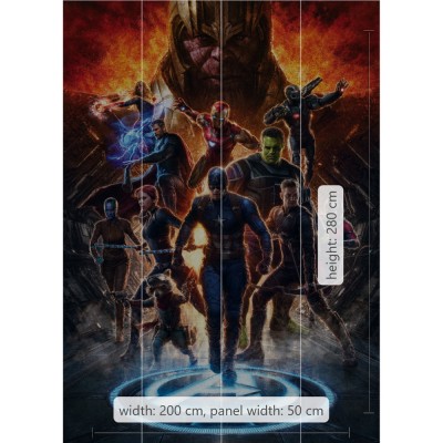 Φωτοταπετσαρία Τοίχου KOMAR "Avengers vs Thanos" σειρά "INTO ADVENTURE" 200x280cm IADX4-073