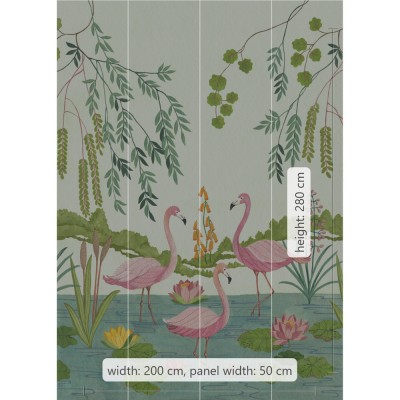 Φωτοταπετσαρία Τοίχου KOMAR "Flamingo Vibes" σειρά "INTO ADVENTURE" 200x280cm IAX4-0044