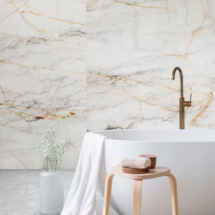 Πάνελ Επένδυσης Τοίχου από Ορυκτό Μάρμαρο 2800x1230x4mm KronoSpan Rocko SPC Wall Panels R154 PT Marble Gold