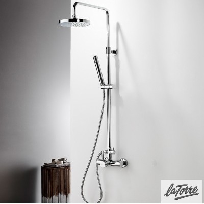 Στήλη ντους με Μπαταρία και κολώνα με ρυθμιζόμενο ύψος από 83cm - 144cm La Torre New Tech 12065-100