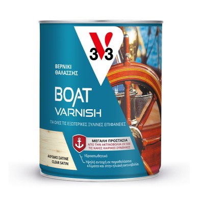 Βερνίκι ξύλου θαλάσσης διαλύτου Γυαλιστερό εξωτερικής χρήσης BOAT VARNISH  Άχρωμο V33 σε 750ml