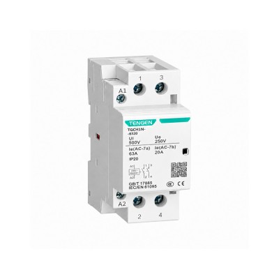 Ρελέ Ισχύος Κλειστού Τύπου 2P 63A 220-240V TENGEN TGCH1N-6320 09-00522