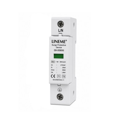 Αντικεραυνικό Πίνακα AC T1+T2 1P 275VAC In 20kA  Imax 40kA LINEME 09-00600