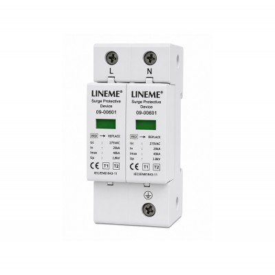 Αντικεραυνικό Πίνακα AC T1+T2 2P 275VAC In 20kA  Imax 40kA LINEME 09-00601