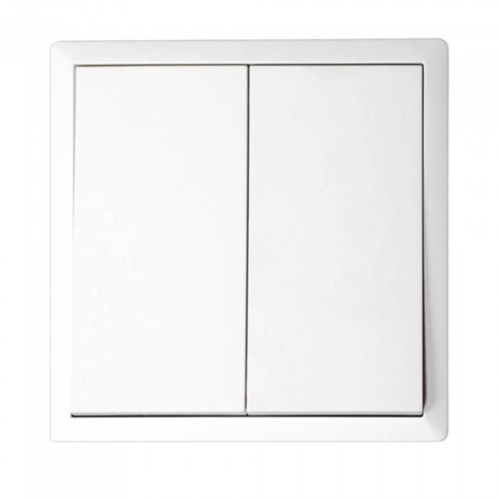 Διακόπτης Διπλός Απλός 10A/250V Λευκό Ματ LineMe Gena 50-00603-31