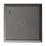 Μπουτόν Κλιμακοστάσιου Με Λυχνία Led 220/240v Ανθρακί Ματ LineMe Gena 50-00607-19