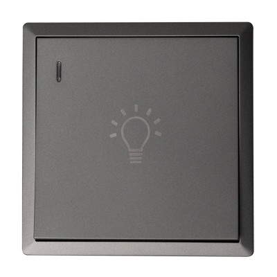 Μπουτόν Κλιμακοστάσιου Με Λυχνία Led 220/240v Ανθρακί Ματ LineMe Gena 50-00607-19