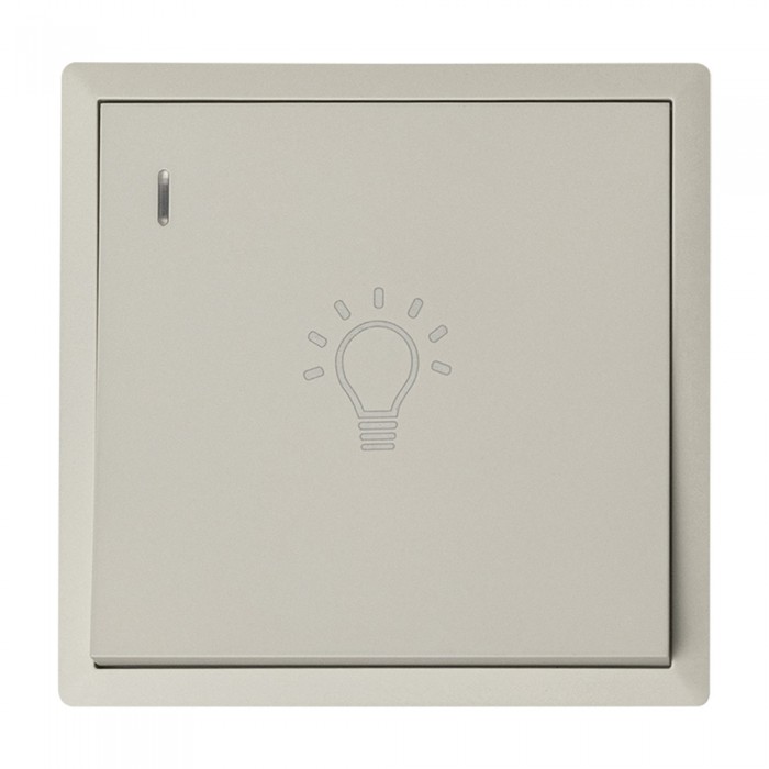 Μπουτόν Κλιμακοστάσιου Με Λυχνία Led 220/240v Γκρι Ανοιχτό LineMe Gena 50-00607-32