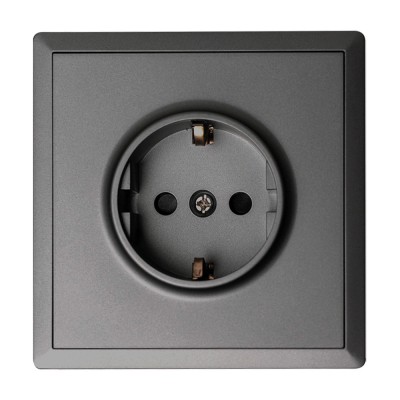 Πρίζα Σούκο 16Α /250V Ανθρακί Ματ LineMe Gena 50-00613-19