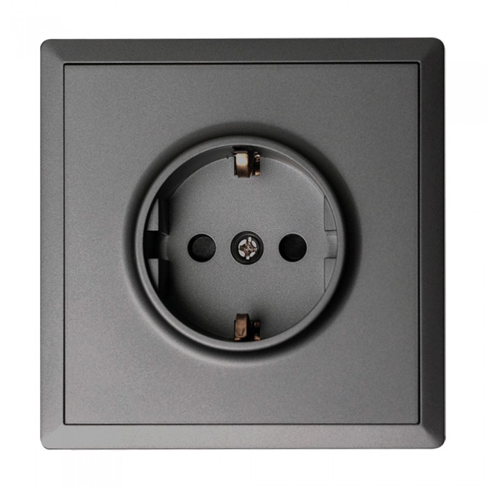 Πρίζα Σούκο 16Α /250V Ανθρακί Ματ LineMe Gena 50-00613-19