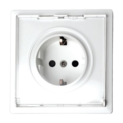 Πρίζα Σούκο με Καπάκι 16Α /250V Λευκό Ματ LineMe Gena 50-00614-31