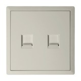 Πρίζα  Τηλεφώνου & Data RJ46 CAT6 Γκρι Ανοιχτό LineMe Gena 50-00620-32