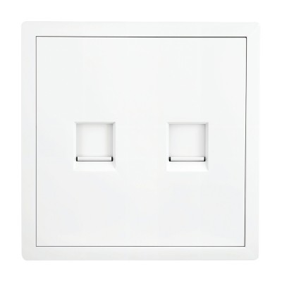 Πρίζα Διπλή Data RJ45 CAT6 Λευκό Ματ LineMe Gena 50-00630-31
