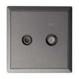Πρίζα TV-SAT Διελεύσεως 10DB Ανθρακί Ματ LineMe Gena 50-00634-19