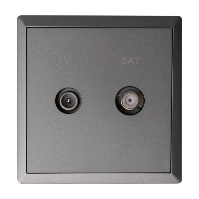 Πρίζα TV-SAT Διελεύσεως 10DB Ανθρακί Ματ LineMe Gena 50-00634-19