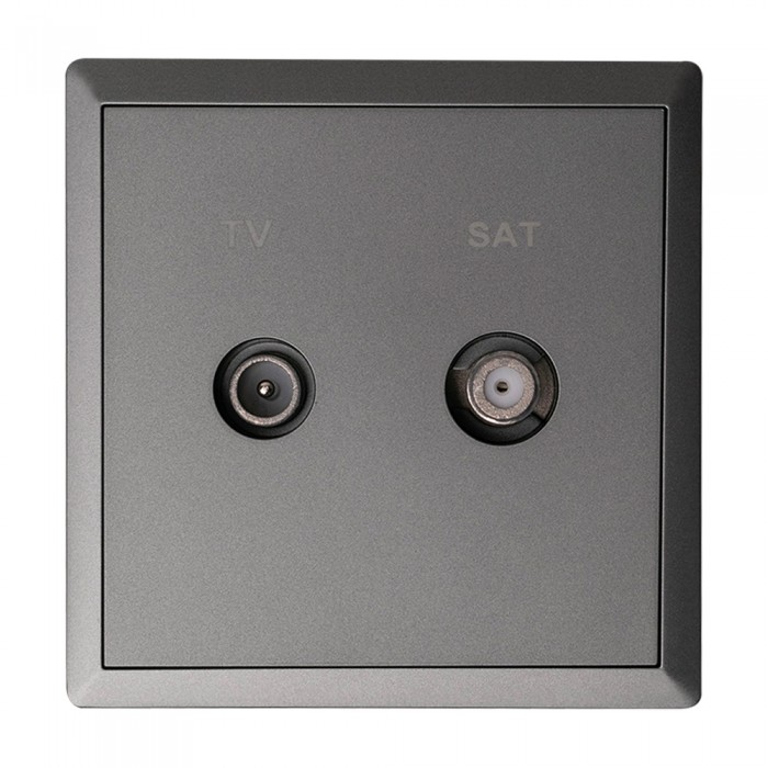 Πρίζα TV-SAT Διελεύσεως 10DB Ανθρακί Ματ LineMe Gena 50-00634-19