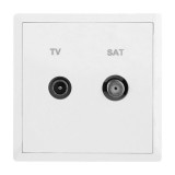 Πρίζα TV-SAT Διελεύσεως 10DB Λευκό Ματ LineMe Gena 50-00634-31