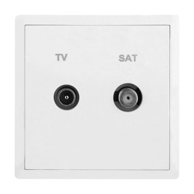 Πρίζα TV-SAT Διελεύσεως 10DB Λευκό Ματ LineMe Gena 50-00634-31