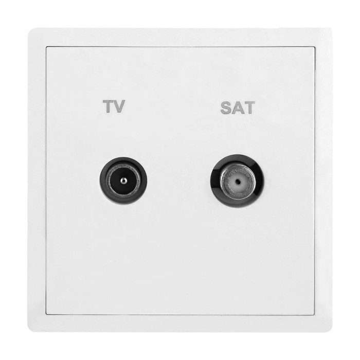 Πρίζα TV-SAT Τερματική 1DB Λευκό Ματ LineMe Gena 50-00638-31