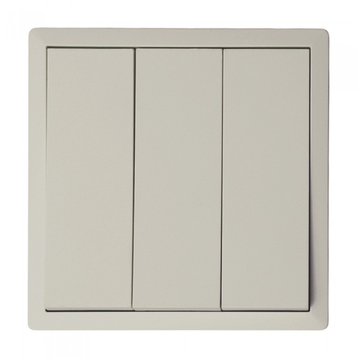 Διακόπτης  Τριπλός Απλός 10A/250V Γκρι Ανοιχτό LineMe Gena 50-00648-32