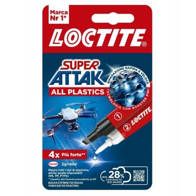 Κόλλα για δύσκολα πλαστικά Loctite Super Attak All Plastics 2g + 4ml 2973194