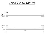 Πετσετοθήκη Μονή 64x6.5x4 LONGEVITA 400.10B Black Mat