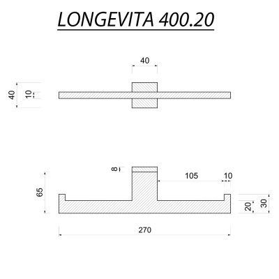 Χαρτοθήκη διπλή μπάνιου 27x4x4 LONGEVITA 400.20B Black Mat