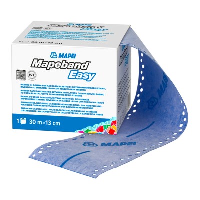 Ταινία καουτσούκ εγκιβωτισμένο μεταξύ δύο στρώσεων μη-υφαντού πολυπροπυλενίου για την δημιουργία ελαστικών αρμών 30m Mapei MAPEBAND EASY 7972030