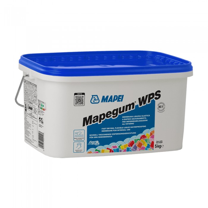 Ρευστή ελαστική μεμβράνη ταχείας πήξεως, για στεγάνωση εσωτερικών επιφανειών 5Kg MAPEI MAPEGUM WPS
