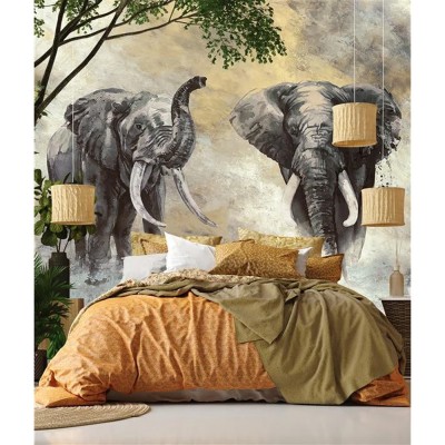 Φωτοταπετσαρία Τοίχου 3.18x2.70m MARBURG TRAVERTINO Grey, Beige 33100